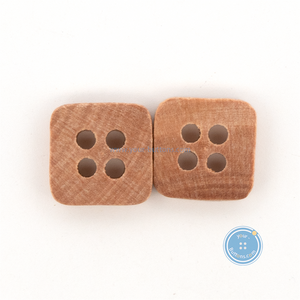 (3 pieces set) 11mm Square Litchi Wooden Button