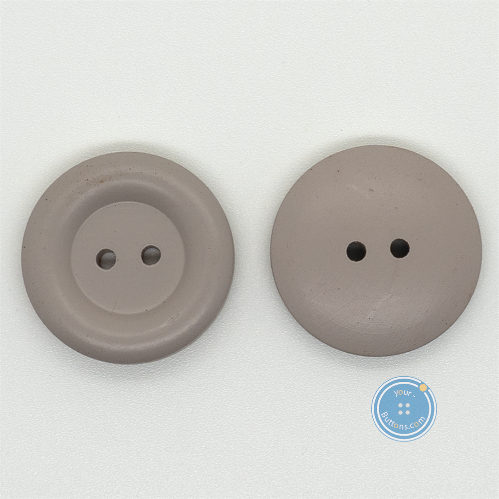 (3 pieces set) 25mm Wooden Button Cement Grey Color