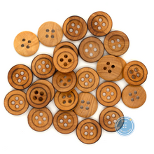 將圖片載入圖庫檢視器 (3 件套) 10mm &amp; 13mm-4hole Burn Wooden Button
