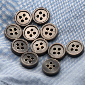 (3 pieces set) 9mm,10mm & 11.5mm Thick River shell shirt button smoke color