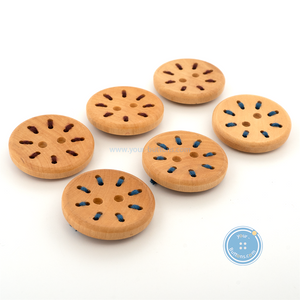(3 pieces set) 22mm Wooden Button with thread