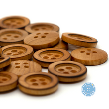 將圖片載入圖庫檢視器 (3 件套) 10mm &amp; 13mm-4hole Burn Wooden Button
