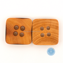 Load image into Gallery viewer, (3 pieces set) 22mm Square Wooden Button with Burnt

