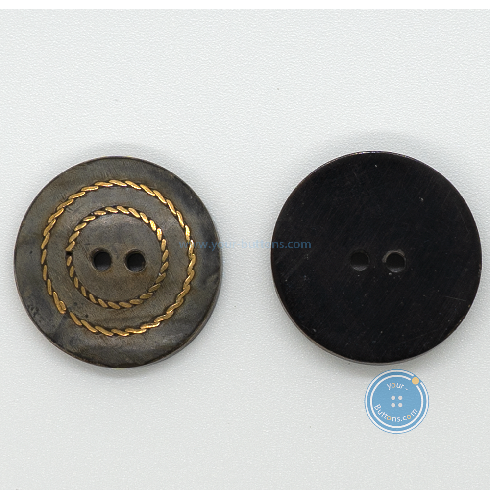 (2 pieces set) 25mm Hand-Made Horn Button