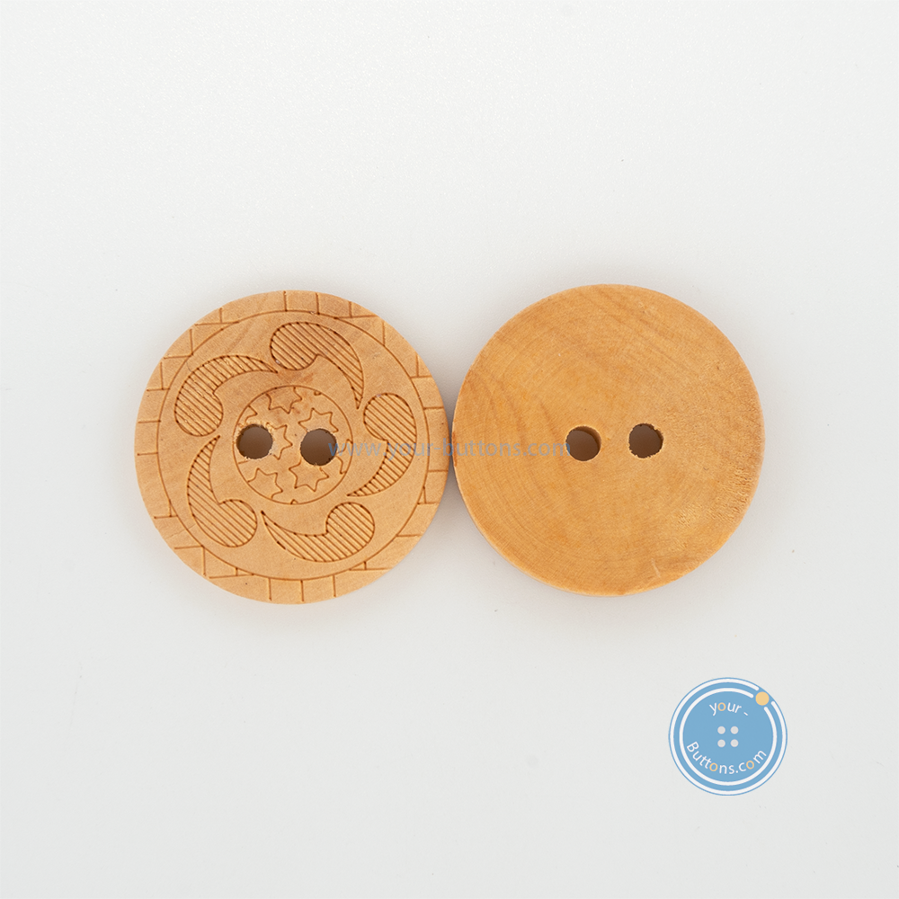 (3 pieces set) 20mm Laser Wooden Button