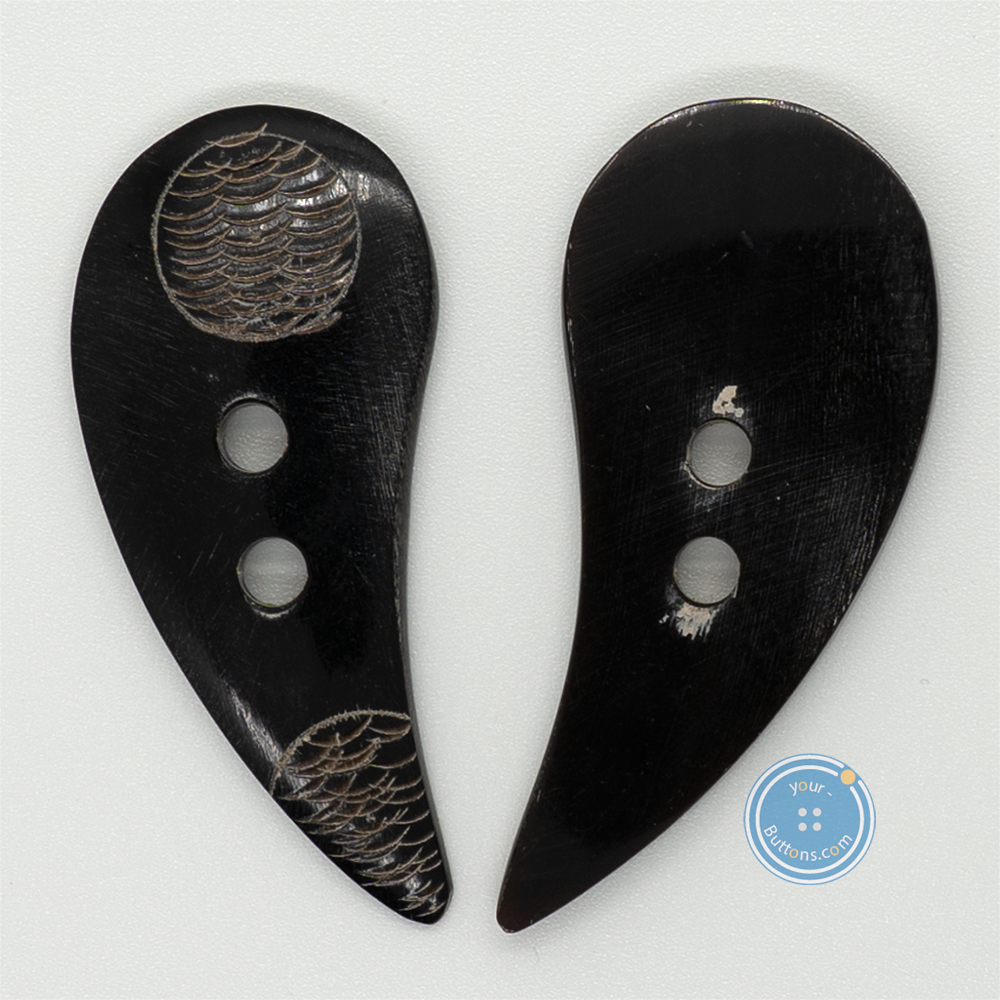 (2 pieces set) 53mm Hand-Made Horn Toggle