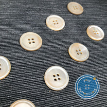 Load image into Gallery viewer, (3 pieces set) 9mm - 23mmBeige color Natural Trocas shell Button
