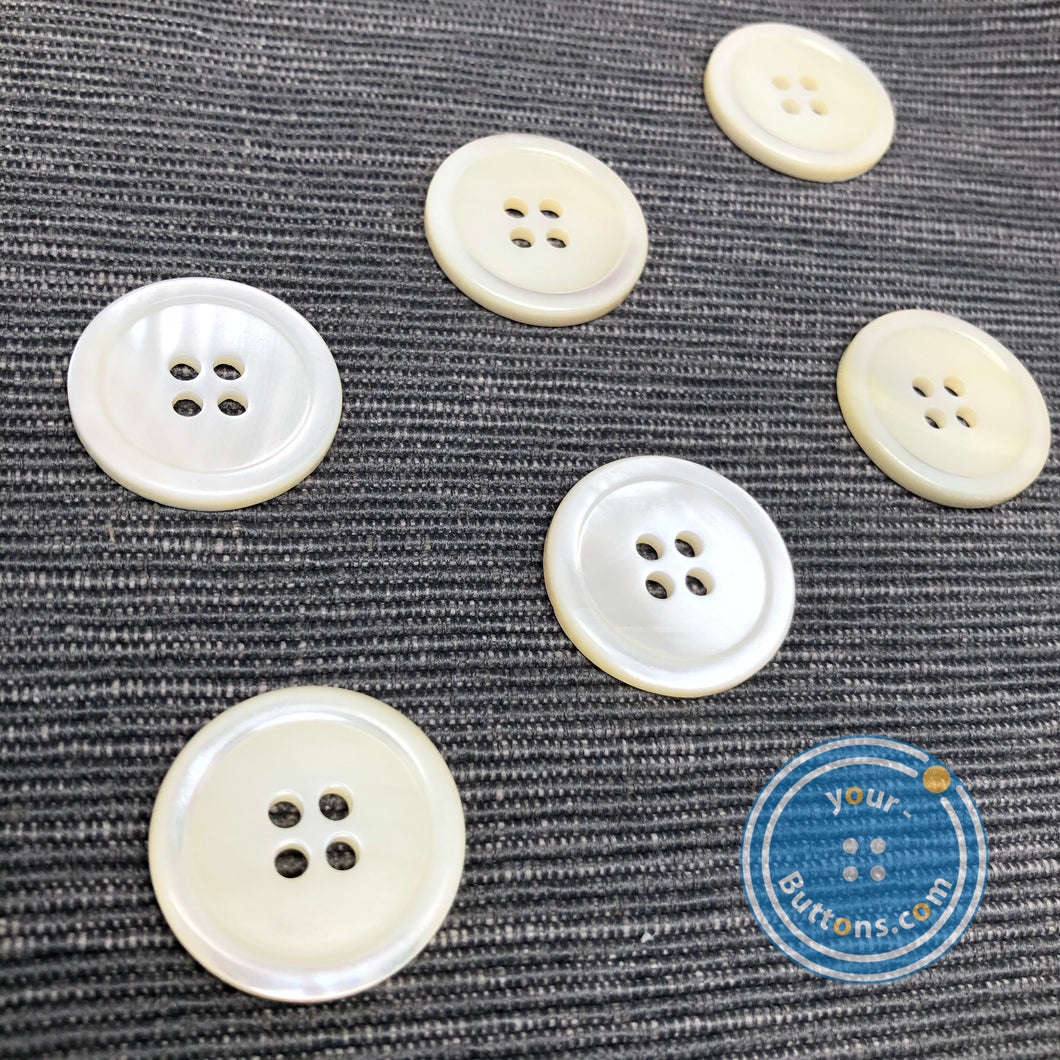 (3 pieces set) 9mm - 23mm Trocas shell Button white color