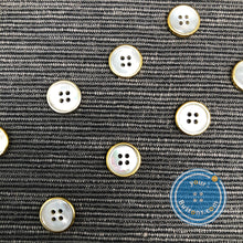 Load image into Gallery viewer, (3 pieces set) 9mm,10mm &amp;11.5mm mother of peral button with gold rim
