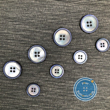 Load image into Gallery viewer, (3 pieces set) 15mm &amp; 20mm Mother of Pearl matt blue suit button
