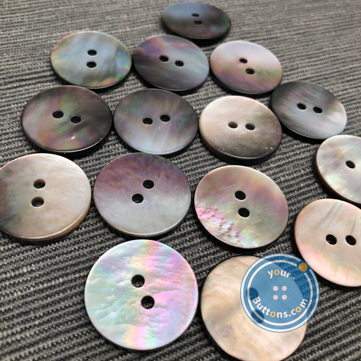 (3 piece set) 9mm - 23mm Black Mother of Pearl shell Button – Your Buttons