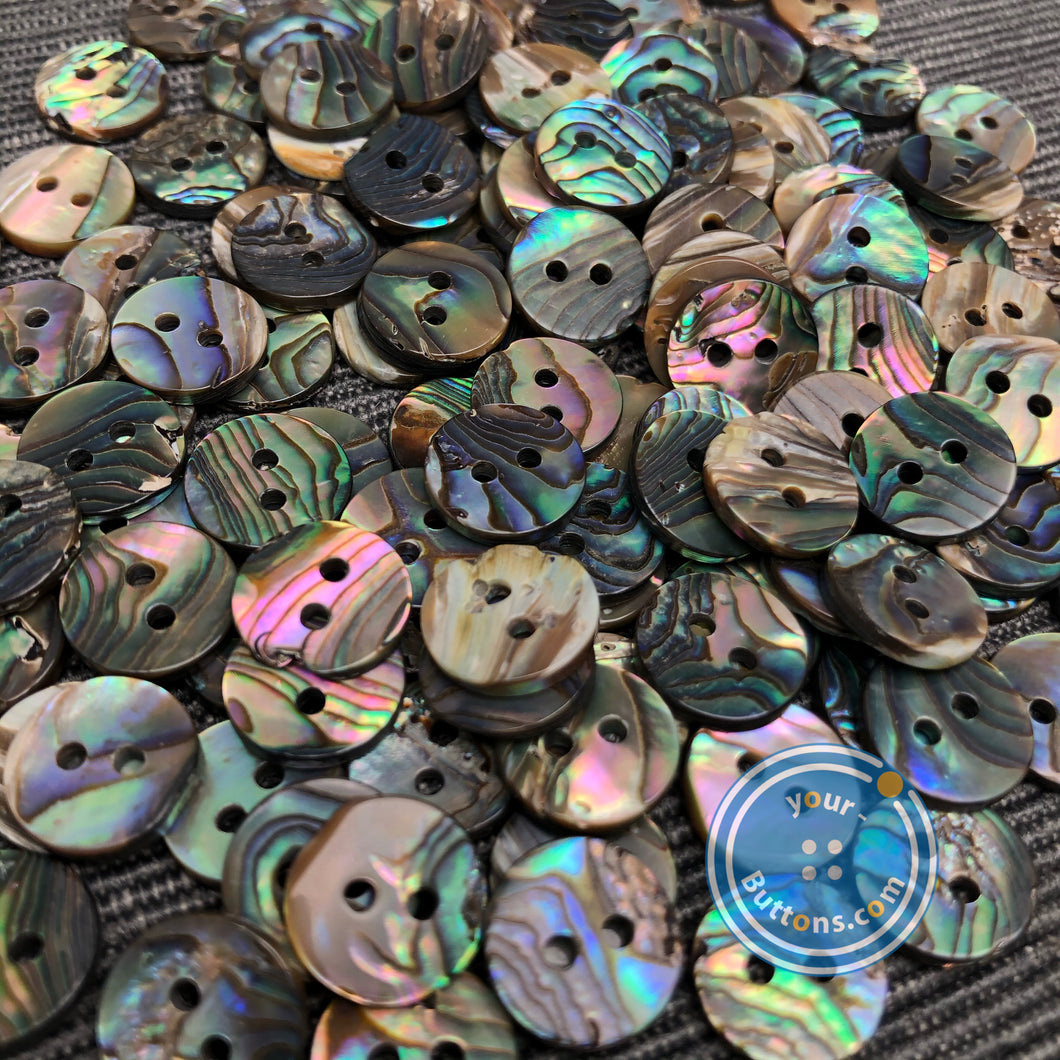 (3 pieces set) 9mm,10mm & 11.5mm Mexico abalone button Natural