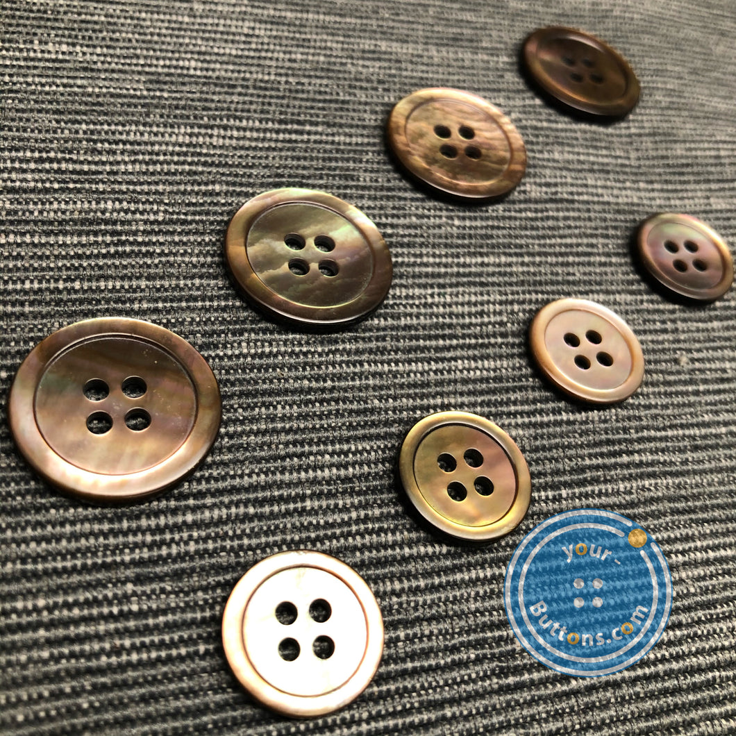 (3 pieces set) 9mm - 23mm Brownlip Mother of Pearl shell Button