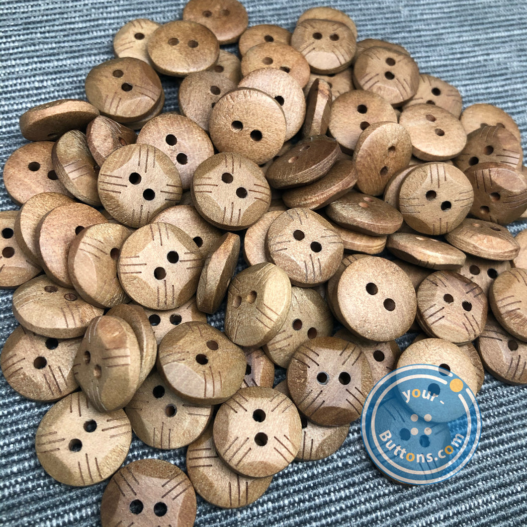 (3 pieces set) 4 hole stylish wood button