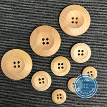Load image into Gallery viewer, (3 pieces set) 15mm,20mm &amp; 30mm 4hole natural wooden button big rim
