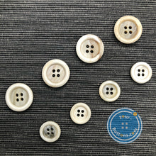 Load image into Gallery viewer, (3 pieces set) 15mm &amp; 20mm Unique 4hole white horn suit button ( Selected white )
