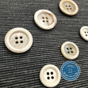 (3 pieces set) 15mm & 20mm Unique 4hole white horn suit button ( Selected white )