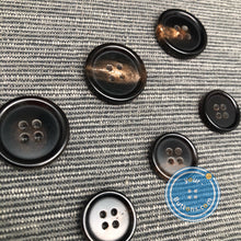 Load image into Gallery viewer, (3 pieces set)15mm - 30mm Classic 4hole horn suit button shiny dark brown
