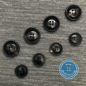 (3 pieces set) 15mm & 20mm 4hole horn suit button doom with small rim