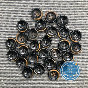 (3 pieces set) 9mm,10mm & 11.5mm Horn button with burnt rim for shirt
