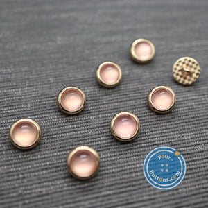 (3 pieces set) Pink pearl look metal shank button