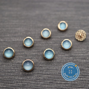 (3 pieces set)Blue pearl look metal shank button