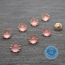 Load image into Gallery viewer, (3 pieces set)Metal flower shank button Pink
