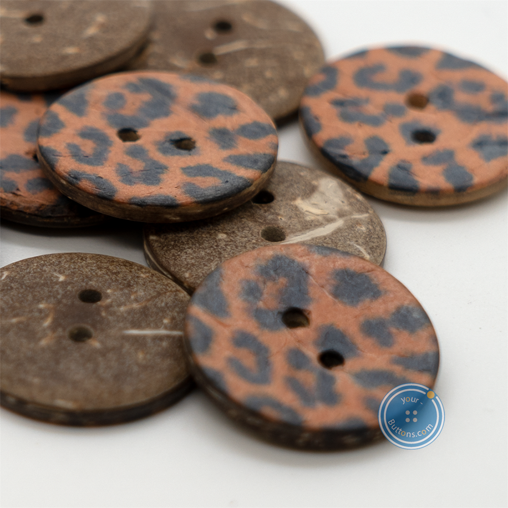 (3 pieces set) 20mm Leopard Pattern Coconut