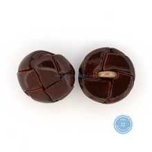 Load image into Gallery viewer, (3 pieces set) 15mm &amp; 20mm Real Leather Shank Button in Brown
