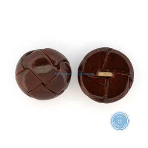 (3 pieces set) 15mm & 20mm Real Leather Shank Button in Brown