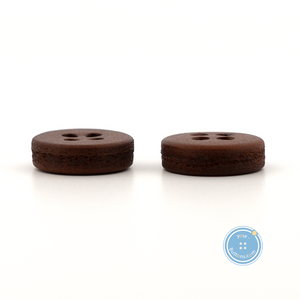 (3 pieces set) 11mm & 13mm Real leather Button - Medium Brown