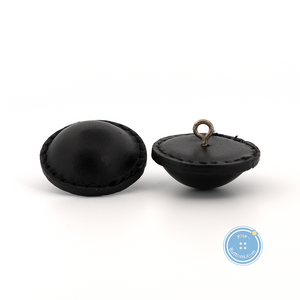(3 pieces set) 26mm Real leather Button - Black