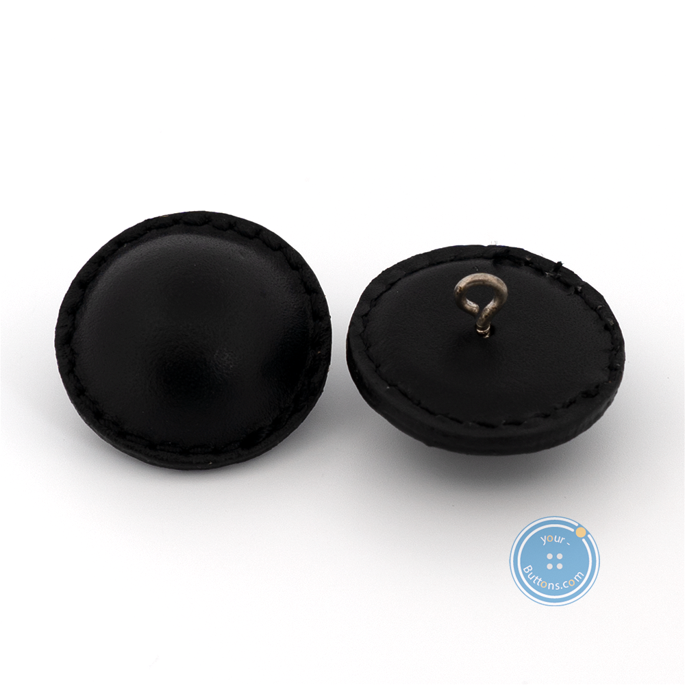 (3 pieces set) 26mm Real leather Button - Black