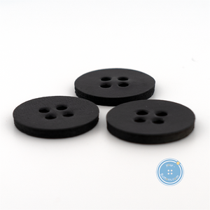 (3 pieces set) 22mm Real leather Button - Black