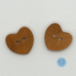 (3 pieces set) 14mm Heart wood button