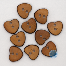 Load image into Gallery viewer, (3 pieces set) 12mm Heart wood button
