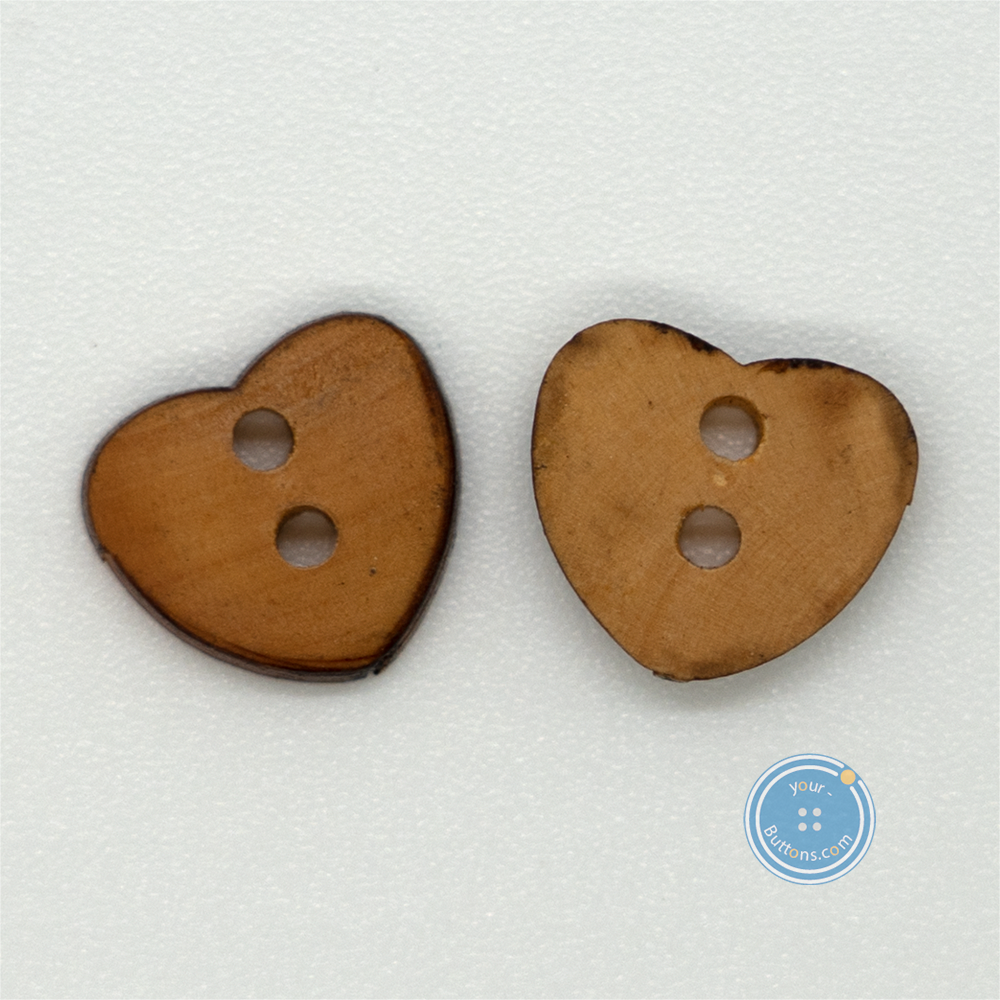 (3 pieces set) 12mm Heart wood button