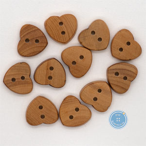 (3 pieces set) 11mm Heart wood button