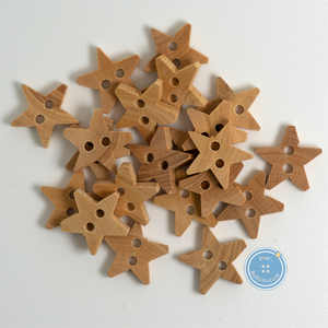 (3 pieces set) 15mm Star wood button
