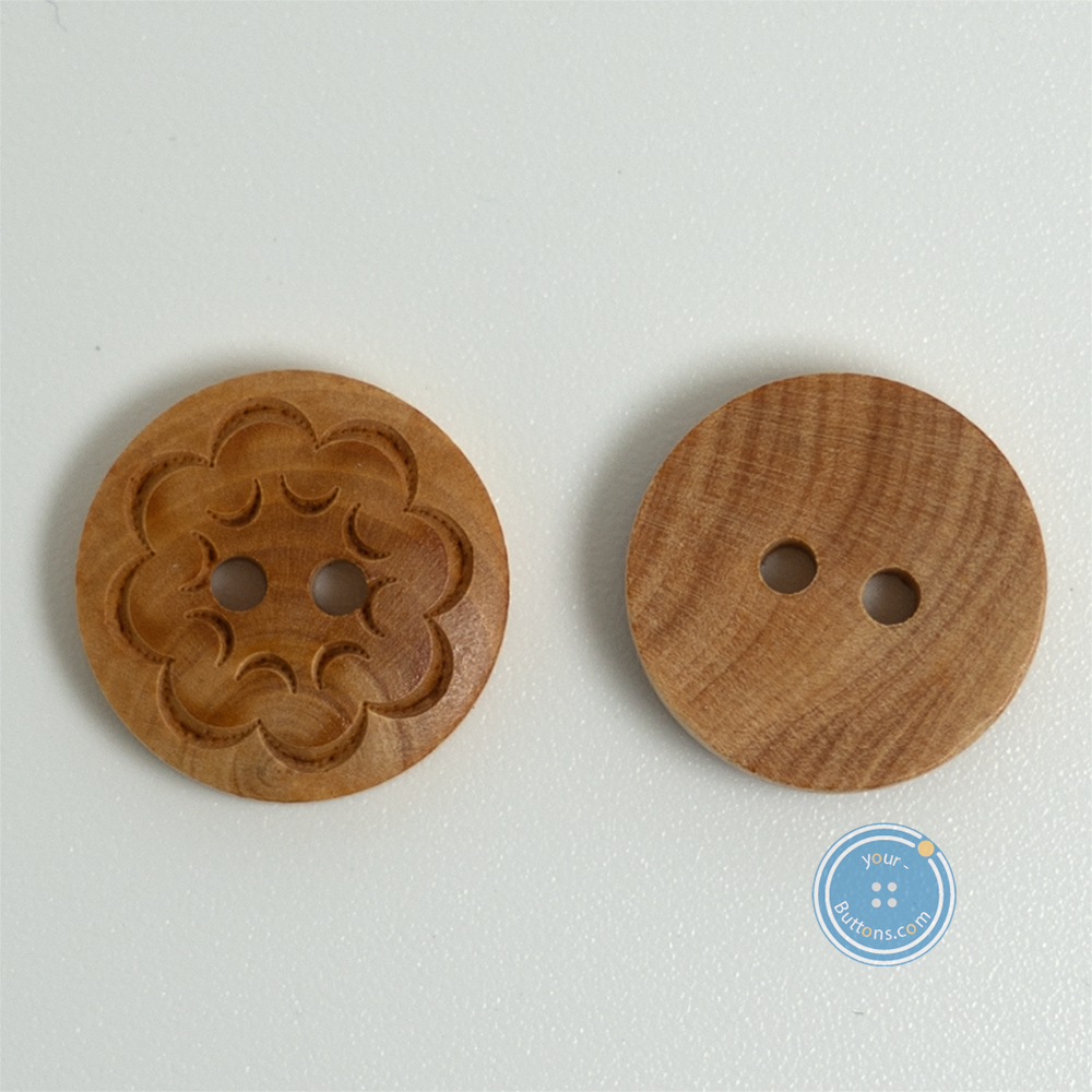 (3 pieces set) 10mm,11.5mm & 15mm Pattern wood button