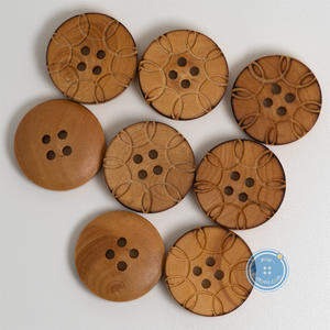 (3 pieces set) 15mm & 18mm Pattern wood button