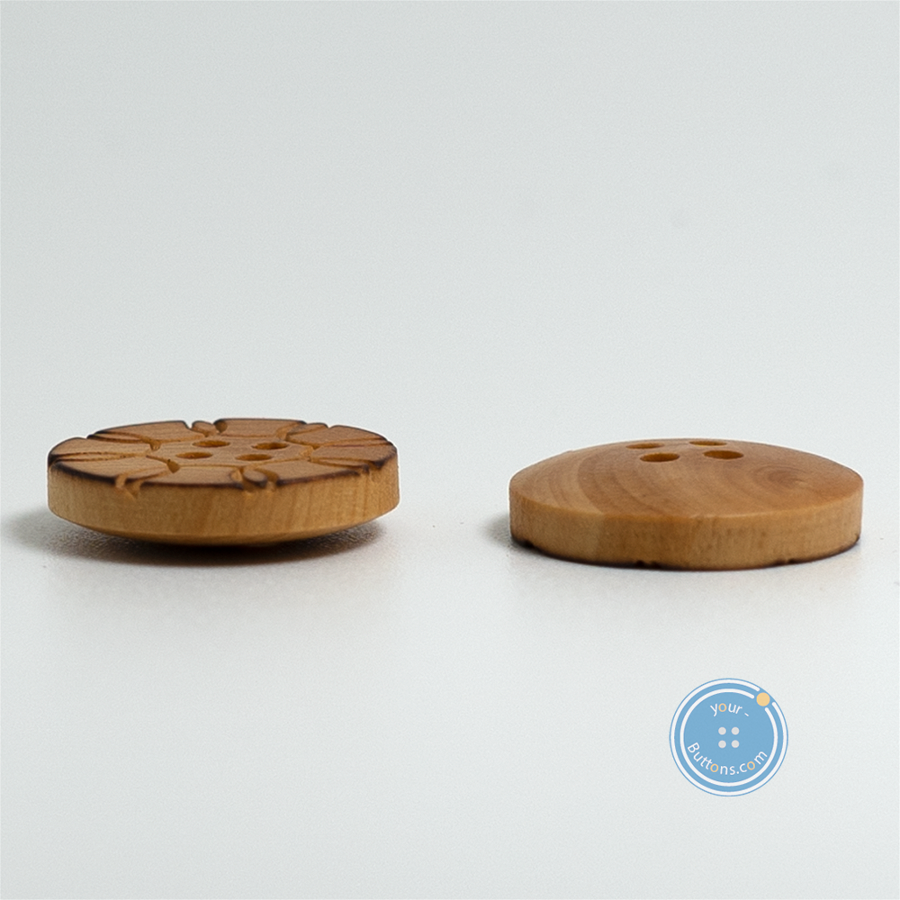 (3 pieces set) 15mm & 18mm Pattern wood button