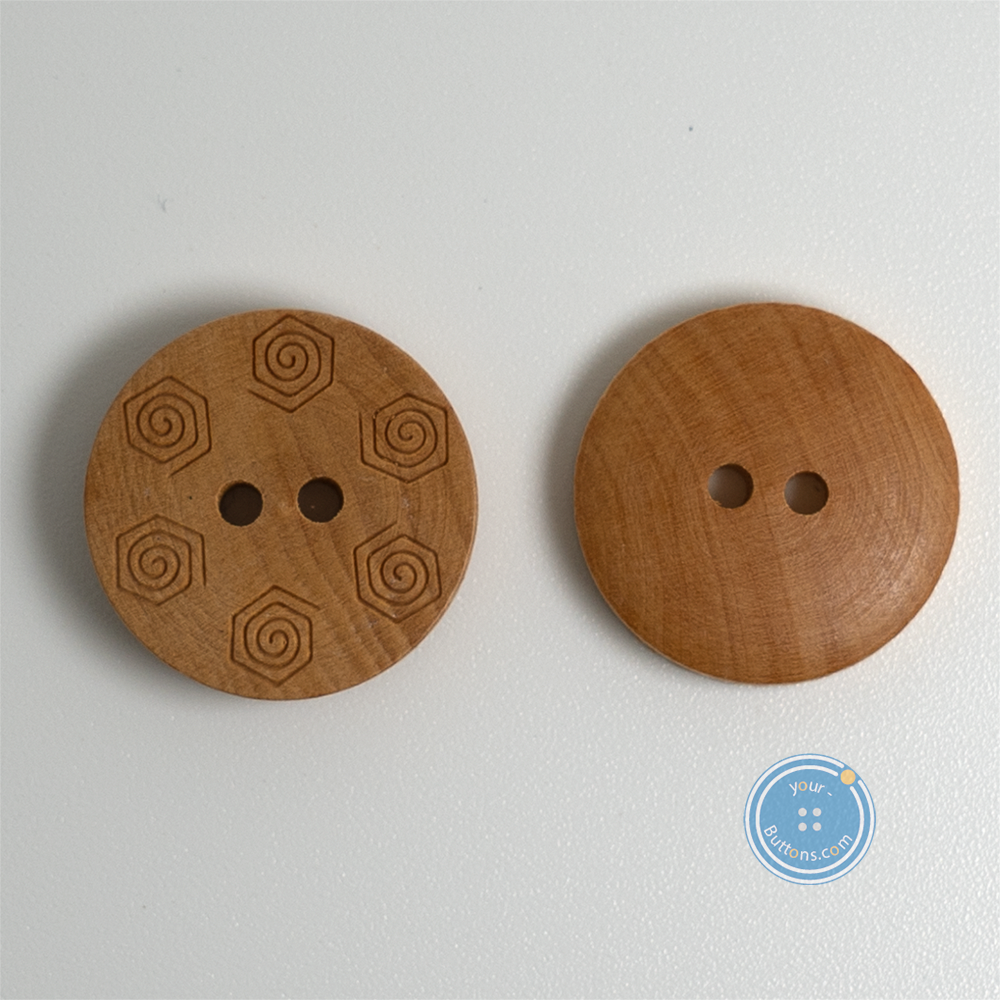 (3 pieces set) 20mm Pattern wood button